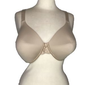 Vanity Fair Women Size 42D Beige Bra Smooth T-Shirt Underwire Adjustable Strap